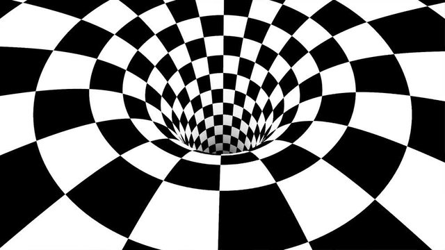 Moving Inside Tunnel. Loop. Abstract motion animation in a black and white tunnel
