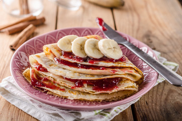 Crepes bio homemade, food photography, delish dessert