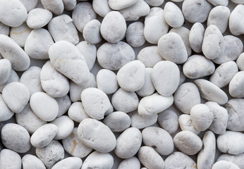 White pebbles stone texture and background
