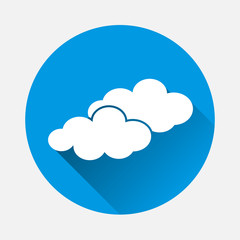 Fototapeta premium Clouds vector icon. A symbol of the sky with long shadow. Layers grouped for easy editing illustration. For your design.