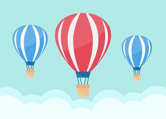 Fototapeta premium Hot air balloon in the sky. Air balloon vector