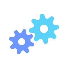 Gears icon. flat style. isolated on white background
