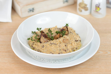 risotto with mushrooms and herbs