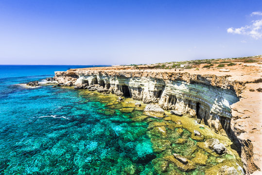 The clear blue waters of the Mediterranean sea