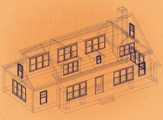 House Design - Retro Architect Blueprint