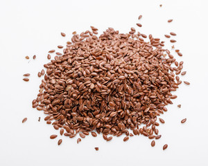 natural grain of flax on a white acrylic background