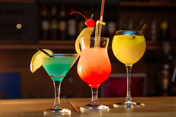 Cocktails on the bar