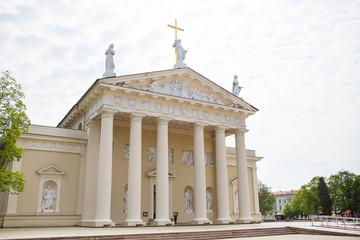 View of the Cathedral of the Basilica of St. Stanislaus and St. Vladislav. Vilnius, Lithuania.