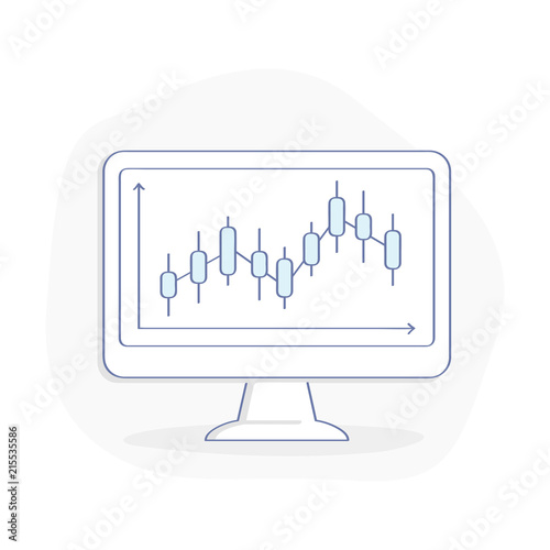 Financial Market Rate Inde!   x Stock Market Charts On Computer - 