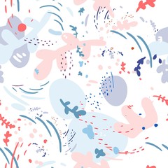 seamless abstract floral pattern of purple lilac and pink colors
