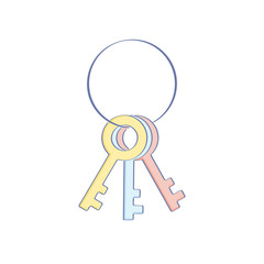 Bunch of color keys. Flat outline vector illustration of secure, safety, lock, protection, access, secret ui design concept