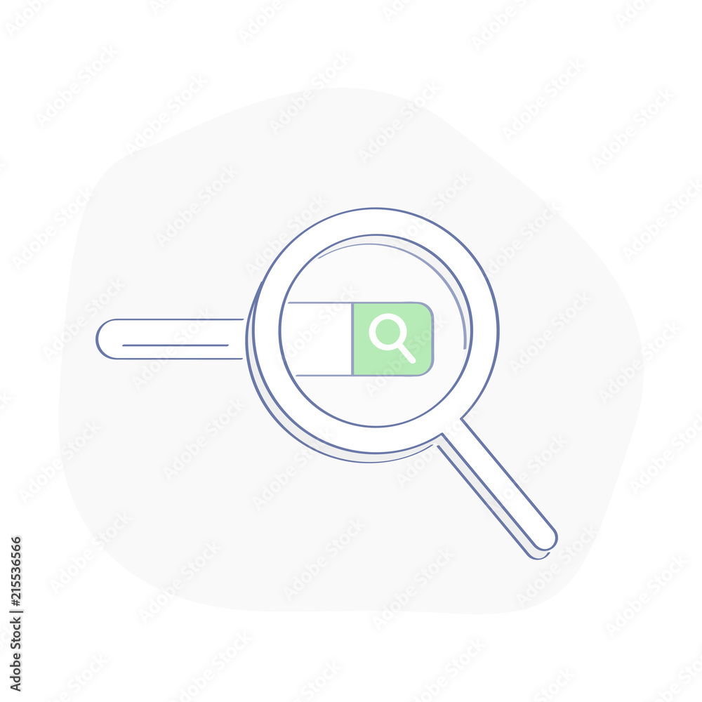 Fototapete search internet line, search bar on the website or browser page, ux text field for query input and m