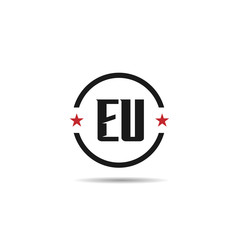 Initial Letter EU Logo Template Design