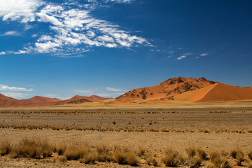 High sanddunes in Sossusvlei in Namib Naukluft National Park in Namibia