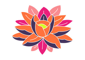 Beautiful delicate lily flower on white isolated background - vector illustration