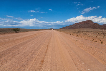 Fototapeta na wymiar Dirt road in Namib Naukluft National Park in Namibia