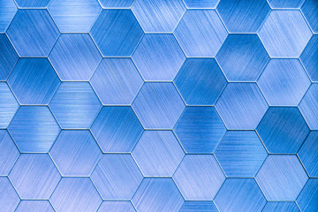 Abstract silver metal background. Geometric hexagons.