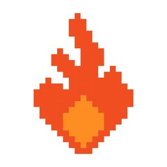 Fototapeta premium pixel picture fire red vector. flame burns isolated