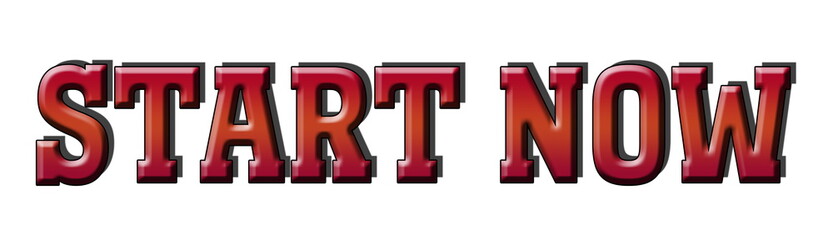 start now 3d red Logo Icon Button white isolated