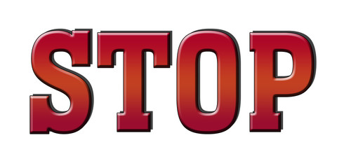 stop 3d red Logo Icon Button white isolated