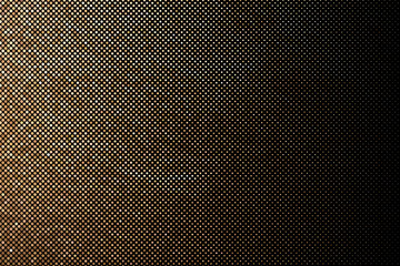 Panel with circles, dots, points of different shades of Golden color. Halftone effect. Digital gradient. Luxury background.