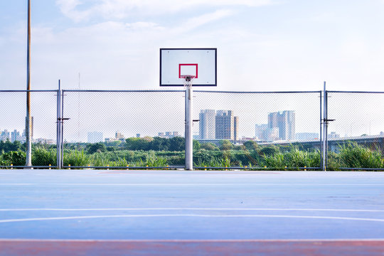Basketball court in park in new taipei city
