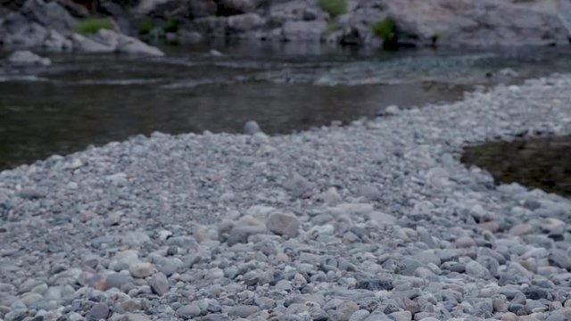 Beautiful Yuba River in Northern California flowing in the middle of summer