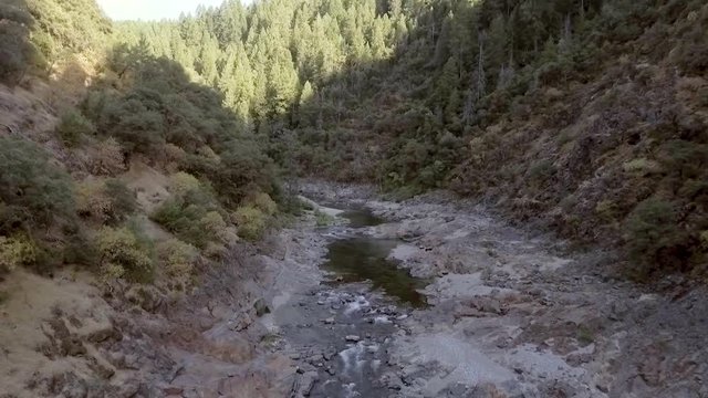 Beautiful Yuba River in Northern California flowing in the middle of summer