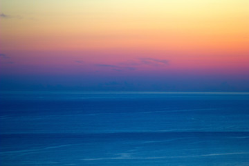 beautiful view of the sea and the sky at sunset pastel color minimalism