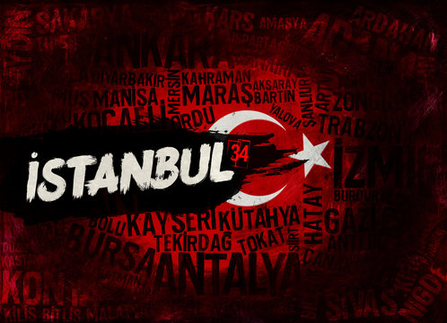 istanbul ili ve T&uuml;rk Bayrağı Tasarım &Ccedil;alışması