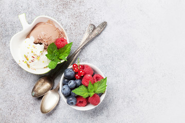 Ice cream with berries