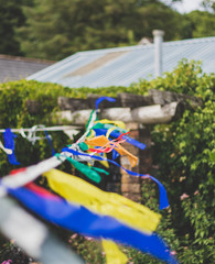 Line of festival bunting flags