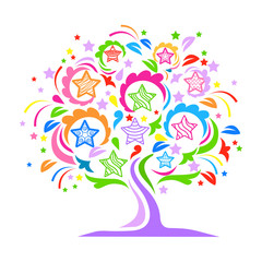 Colorful tree with stars