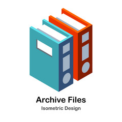 Archive Files Isometric Illustration