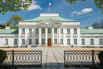 Fototapeta na wymiar Capital city of Poland. Belvedere palace (Belweder) used as president's office.