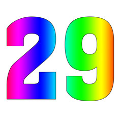 Number Colorful Blured gradient rainbow style