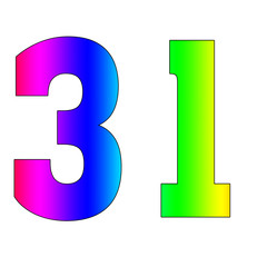 Number Colorful Blured gradient rainbow style