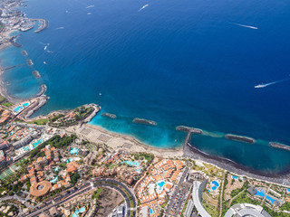 Aerial view of the south side of the Tenerife Island, including playa de las americas © Stephen Davies
