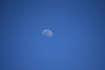 Blue Sky Daylight Moon craters -Raw