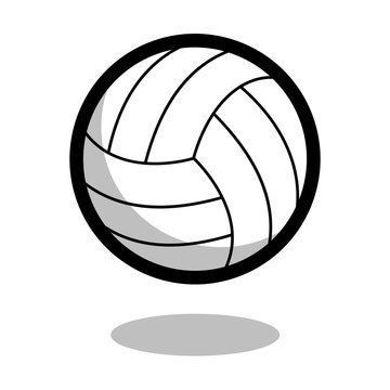 Volleyball sport ball logo vector line 3d icon