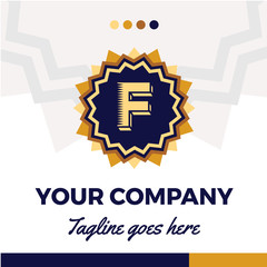 Premium monogram letter F initials logo