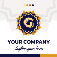 Premium monogram letter G initials logo