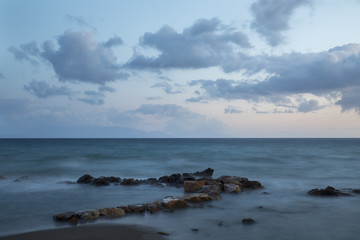 Fototapeta na wymiar Sea Landscape ,Sea Stones ,Long Exposure