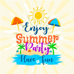 Fototapeta na wymiar Enjoy summer party have fun labels