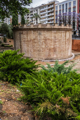 View of Roman mausoleum of Cordoba in Jardines de la Victoria. Roman mausoleum - monuments of...