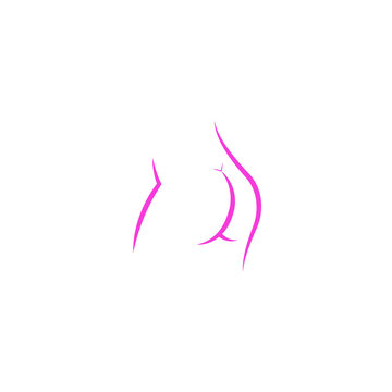 Beautiful young woman ass, a simple illustration for a plastic surgery clinic, a fitness program or a spa salon.