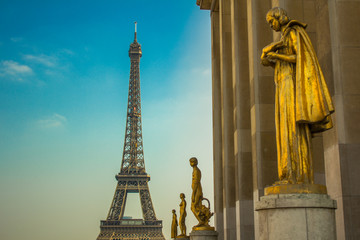 Fototapeta na wymiar Tour Eiffel seen from Trocadero Paris