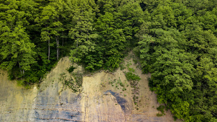 Fototapeta premium Background texture of rocky terrain with trees