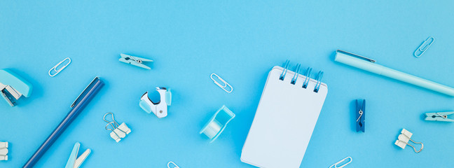 Workspace desk styled design office supplies