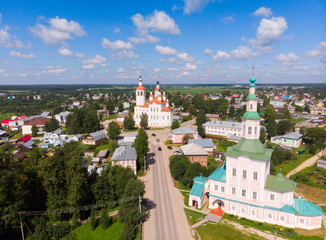 The Nativity Church, Totma, Russia. Architectural forms reminiscent of a ship. view from above